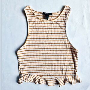 Forever 21 Women's Mustard Yellow Striped Tank Top